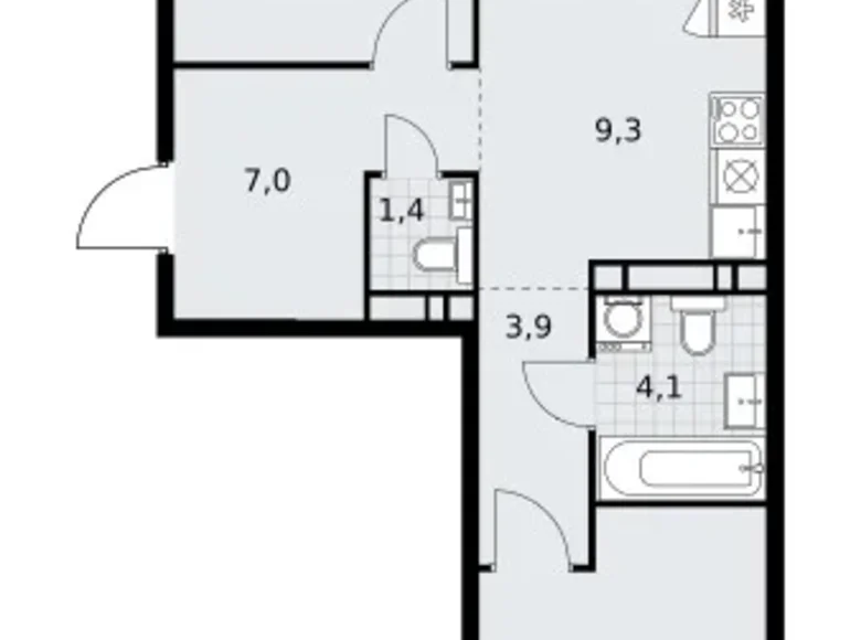 Квартира 3 комнаты 60 м² район Внуково, Россия