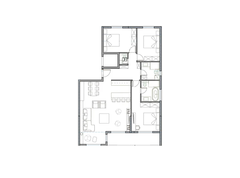 Mieszkanie 2 pokoi 115 m² Boreti, Czarnogóra