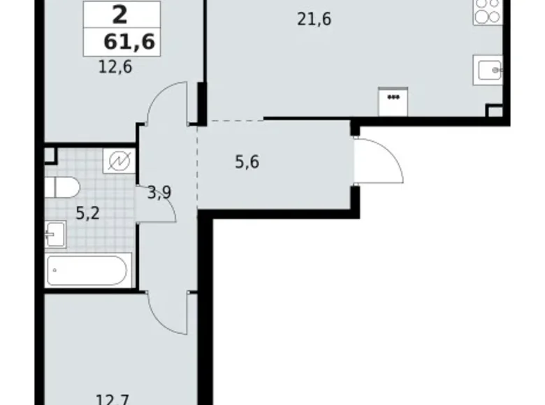 Mieszkanie 2 pokoi 62 m² Krasnoye Selo, Rosja