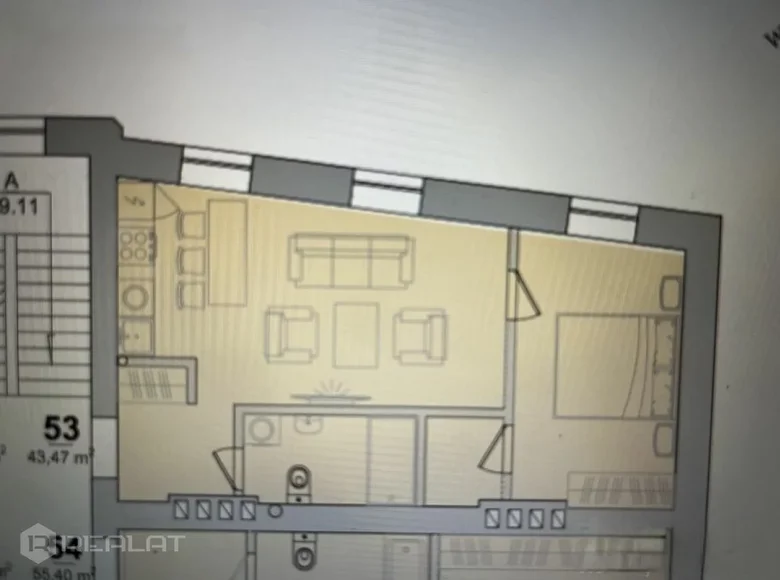 2 room apartment 43 m² Riga, Latvia