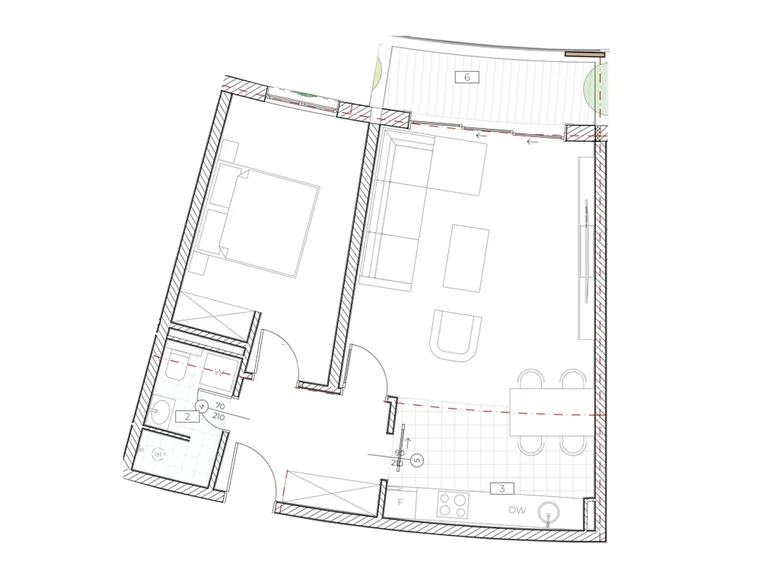 Mieszkanie 1 pokój 60 m² Boreti, Czarnogóra