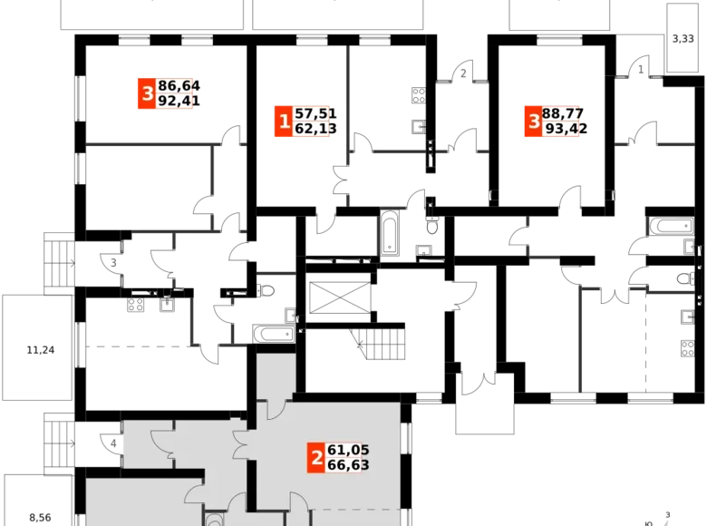 Mieszkanie 2 pokoi 69 m² Aprelevka, Rosja