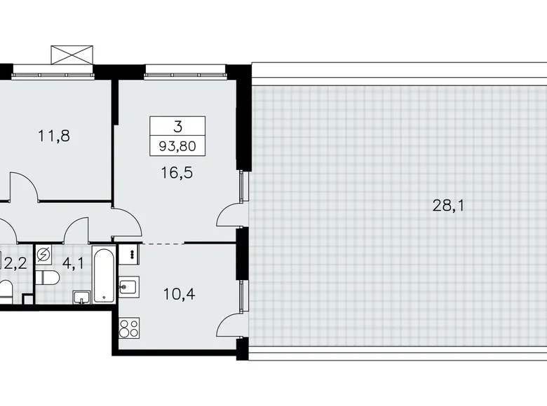 Appartement 3 chambres 94 m² Kommunarka, Russie