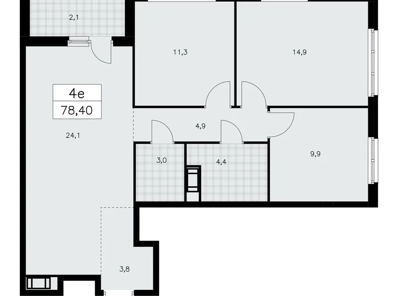 Mieszkanie 3 pokoi 78 m² Krasnoye Selo, Rosja