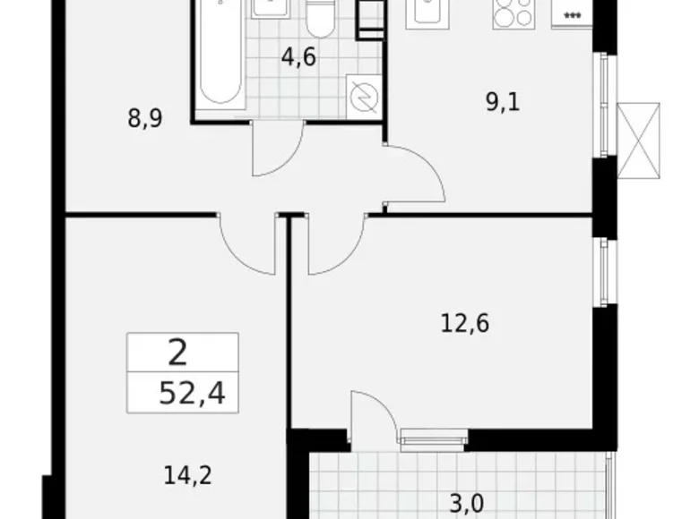 Appartement 2 chambres 52 m² Krasnoye Selo, Russie