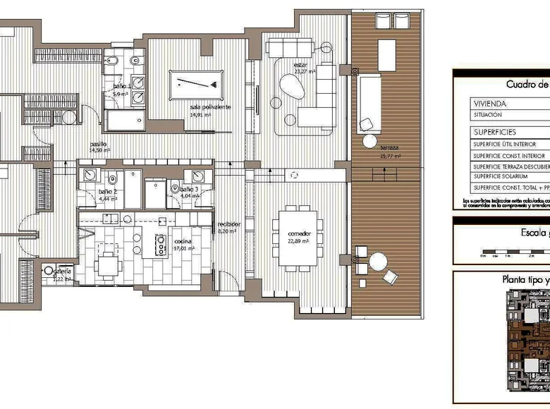 Penthouse 4 pokoi 227 m² Alicante, Hiszpania