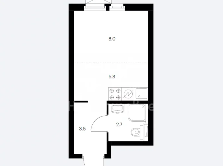 Apartamento 20 m² Moscú, Rusia