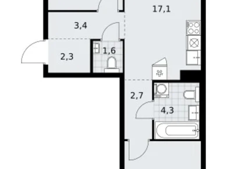 Apartamento 2 habitaciones 60 m² Kommunarka, Rusia
