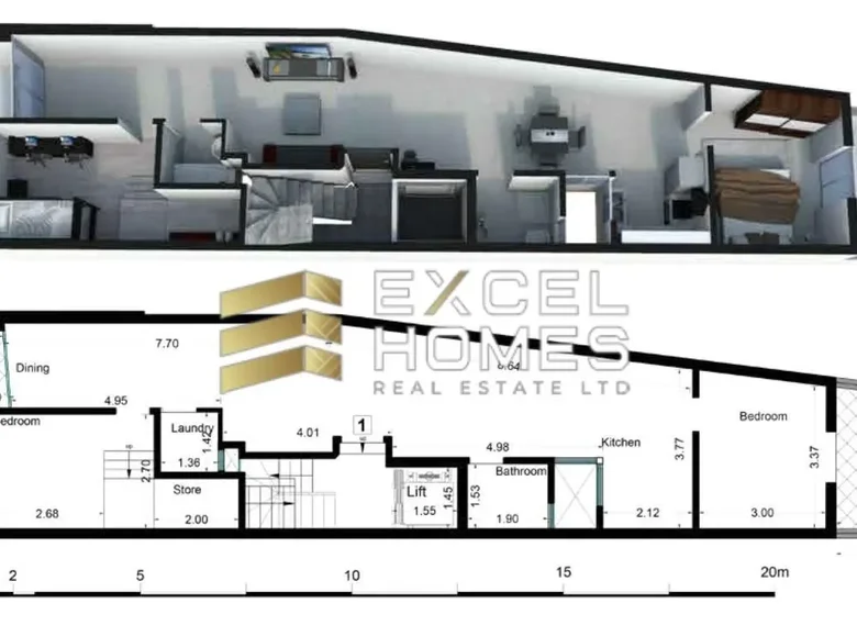 Appartement 2 chambres  Msida, Malte