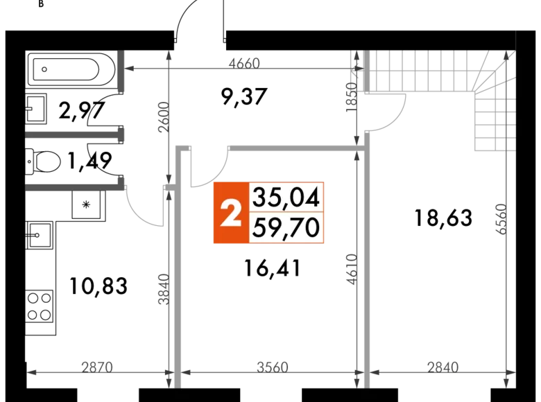 Mieszkanie 2 pokoi 60 m² Aprelevka, Rosja