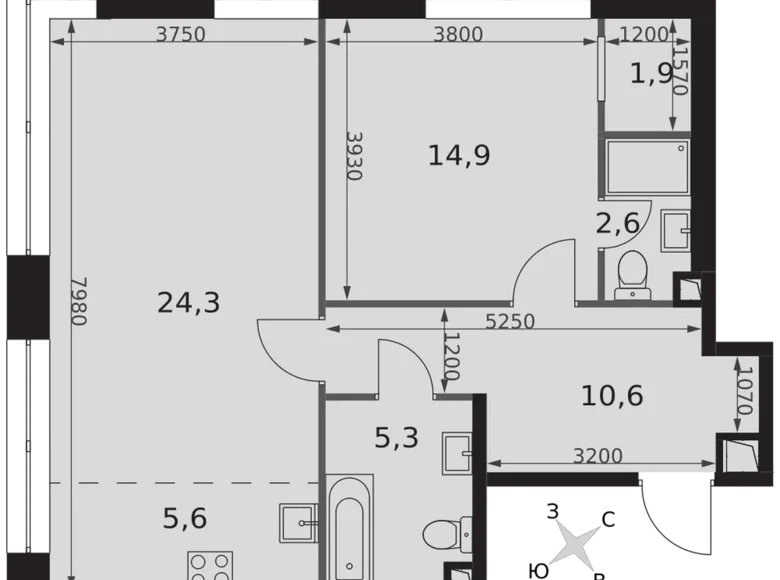 Wohnung 2 zimmer 65 m² Moskau, Russland