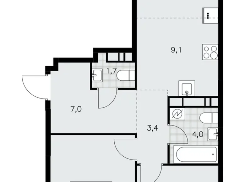 Apartamento 3 habitaciones 63 m² Kommunarka, Rusia