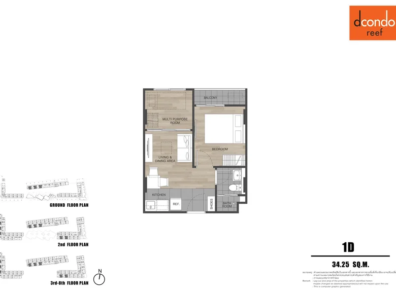 1 bedroom apartment  Pa Tong, Thailand