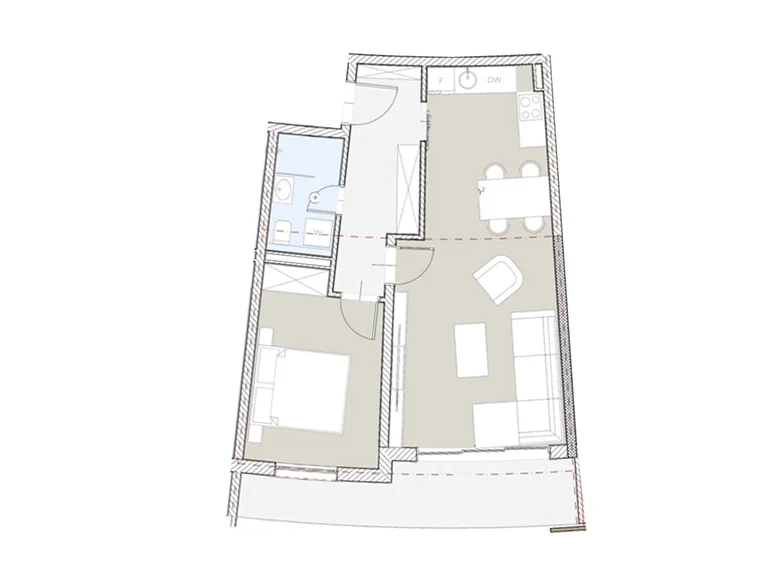 Mieszkanie 1 pokój 61 m² Boreti, Czarnogóra