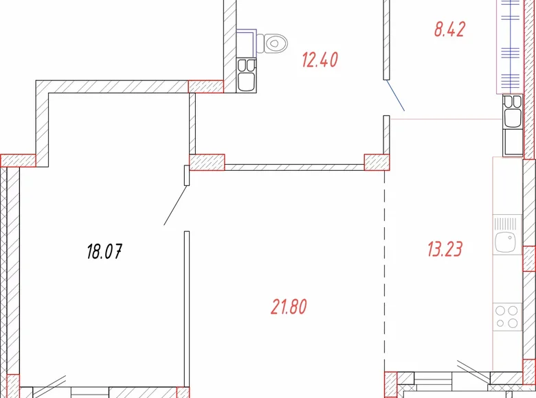 2 room apartment 78 m² Sack, Belarus