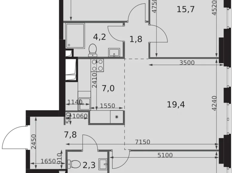 Квартира 4 комнаты 91 м² Москва, Россия