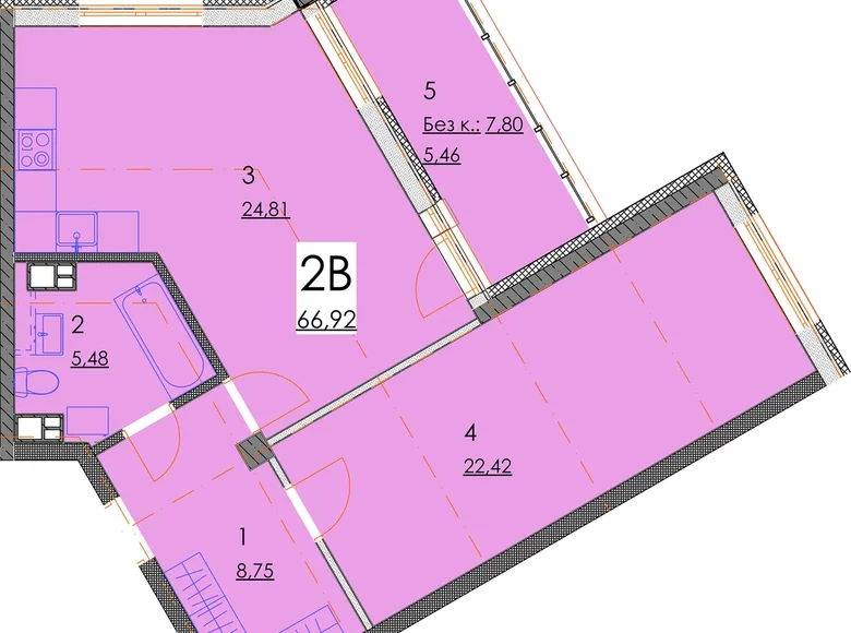 Apartamento 2 habitaciones 67 m² Minsk, Belarús