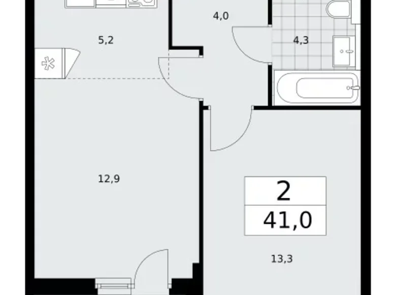 Mieszkanie 2 pokoi 41 m² Kommunarka, Rosja