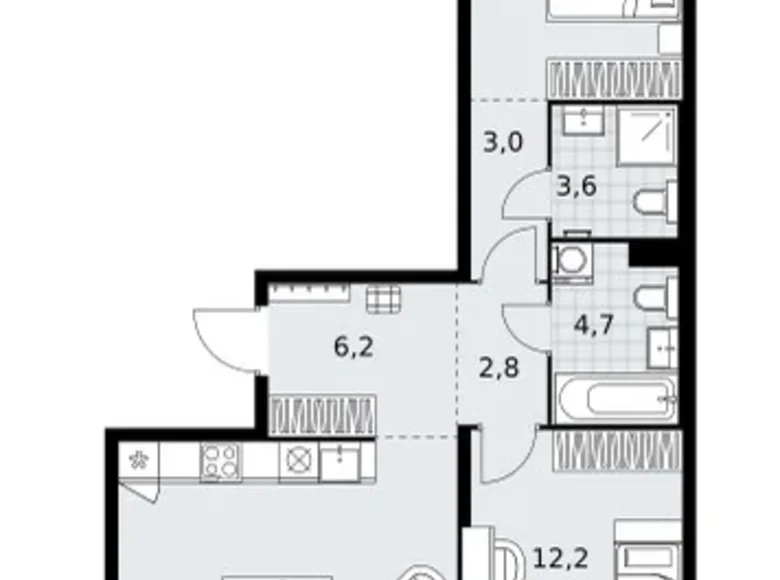 Apartamento 2 habitaciones 79 m² Kommunarka, Rusia
