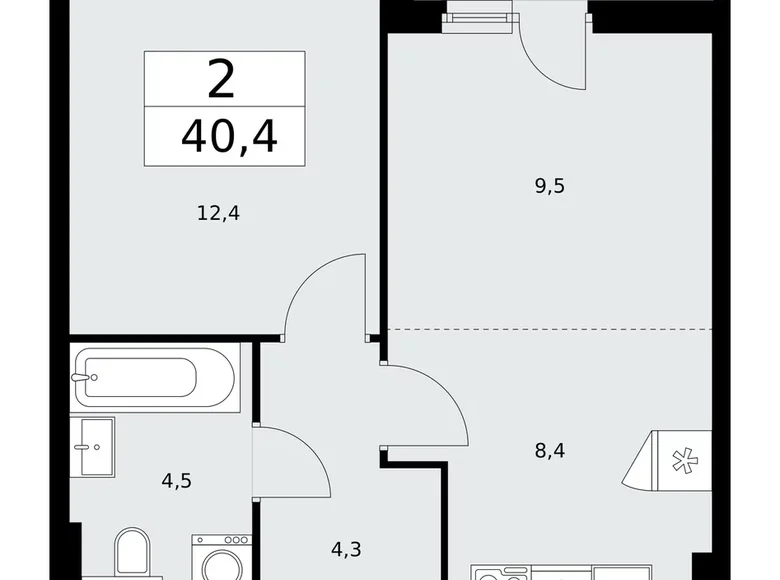 Apartamento 2 habitaciones 40 m² Kommunarka, Rusia
