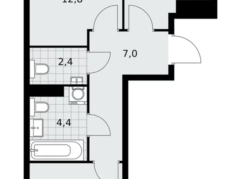 Wohnung 2 zimmer 51 m² Kommunarka, Russland