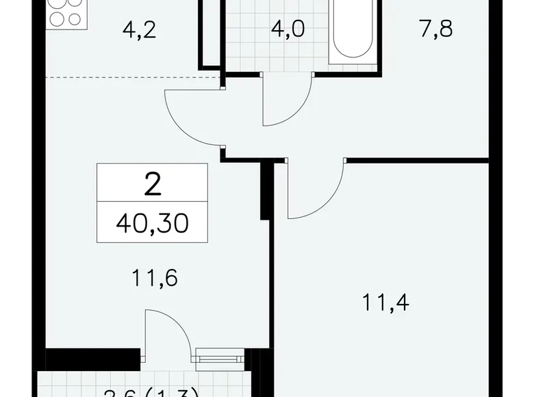 Квартира 2 комнаты 40 м² район Коммунарка, Россия