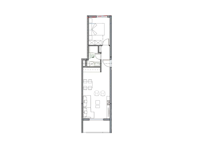 1 room apartment 43 m² Budva, Montenegro