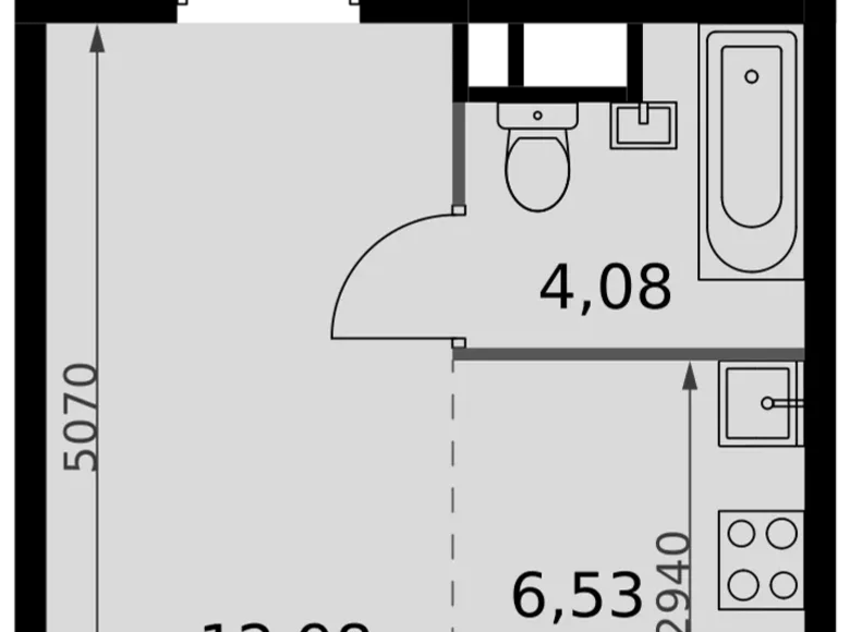 1 room studio apartment 24 m² Moscow, Russia