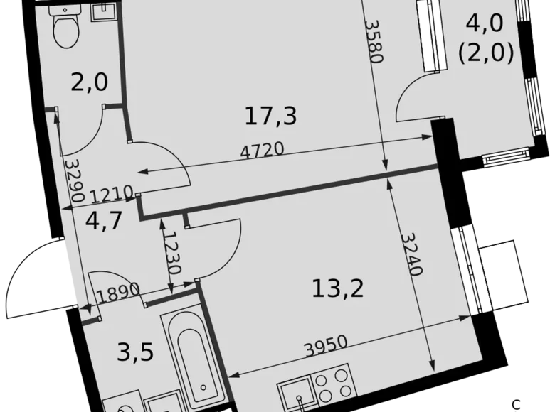 Wohnung 1 zimmer 42 m² Razvilka, Russland