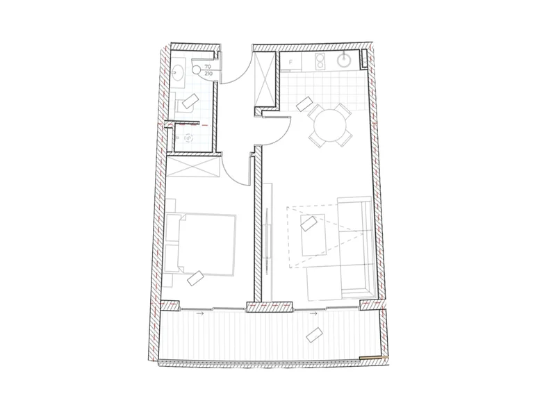 Mieszkanie 1 pokój 52 m² Boreti, Czarnogóra