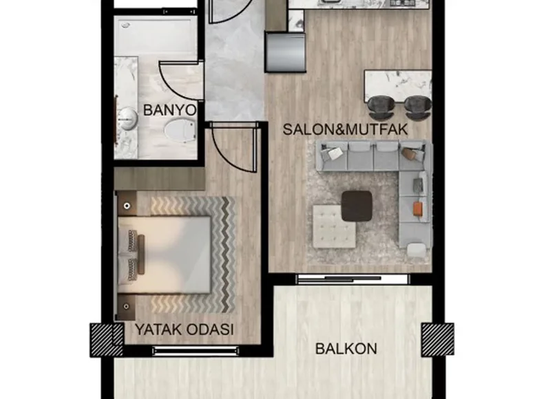 2 room apartment 90 m² Mezitli, Turkey