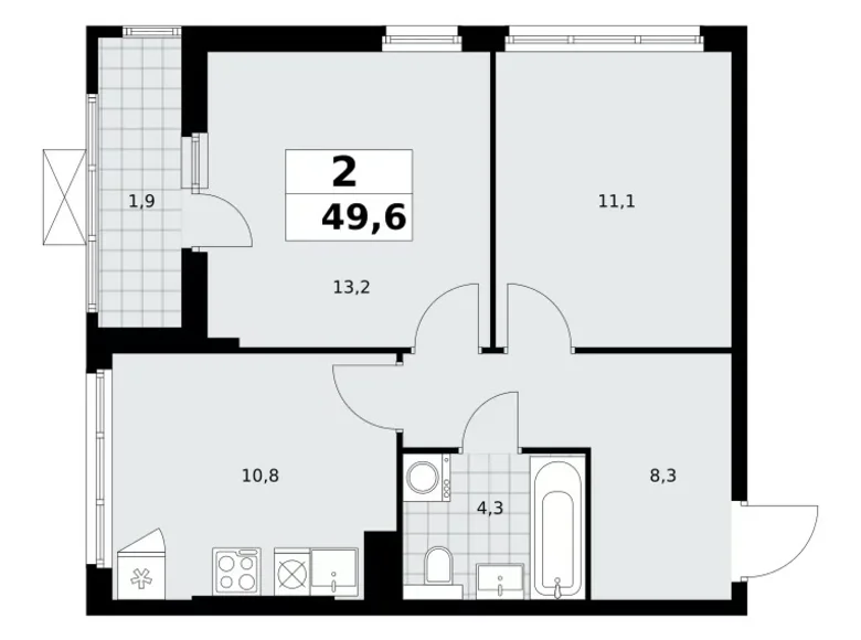 Apartamento 2 habitaciones 50 m² Kommunarka, Rusia