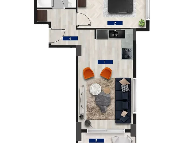 Квартира 2 комнаты 57 м² Аланья, Турция