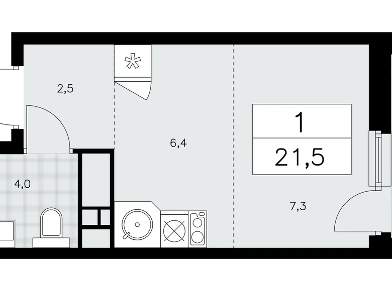 Apartamento 1 habitación 22 m² Kommunarka, Rusia