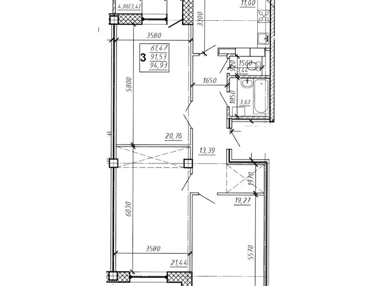 Wohnung 3 zimmer 95 m² Mahiljou, Belarus