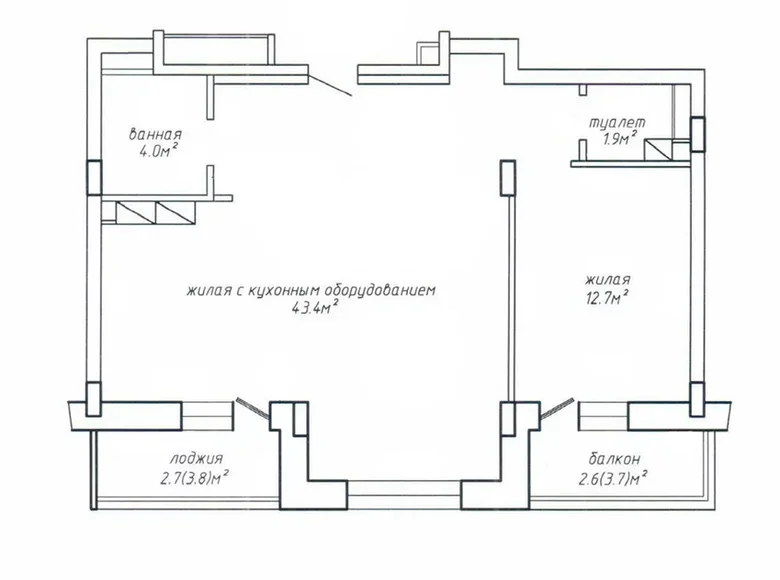 Wohnung 2 zimmer 67 m² Minsk, Belarus