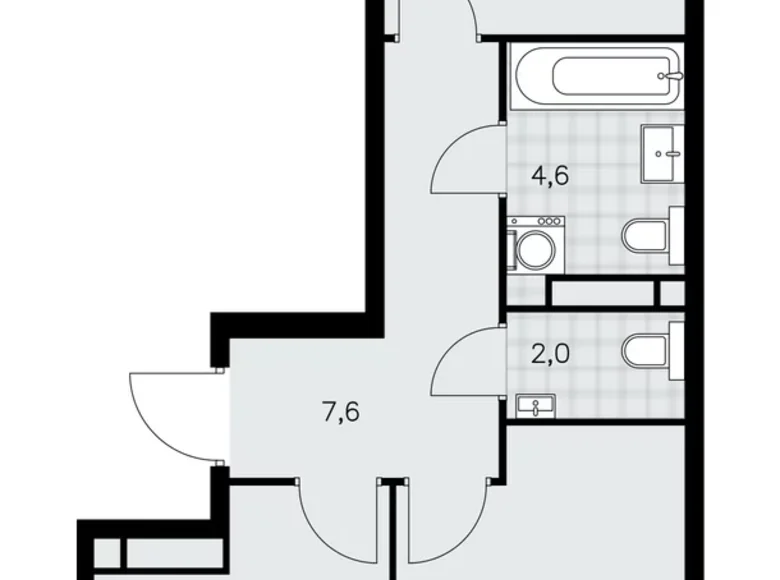 Apartamento 2 habitaciones 51 m² Kommunarka, Rusia