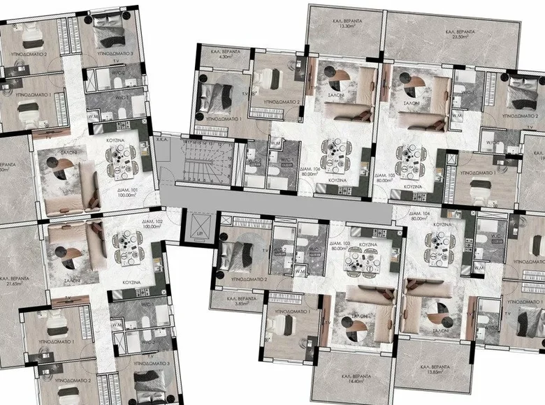 Квартира 3 спальни 125 м² Лакатамия, Кипр