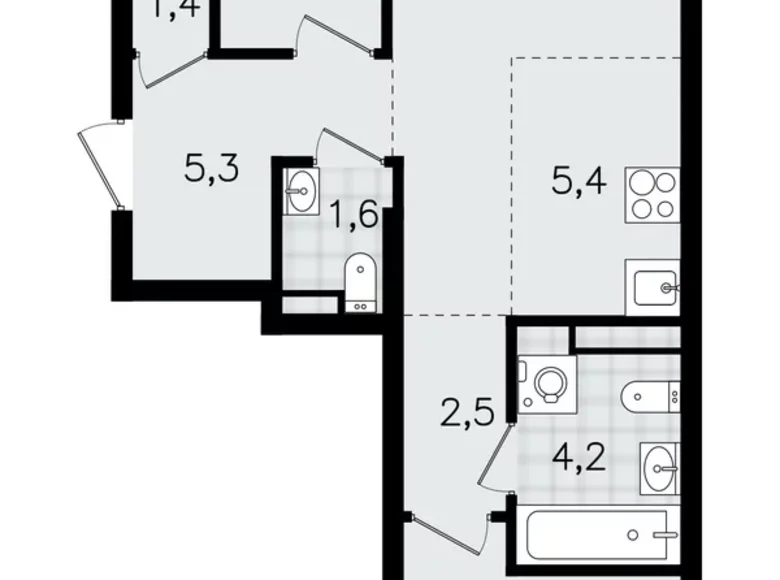 Apartamento 3 habitaciones 57 m² Vsevolozhsk, Rusia
