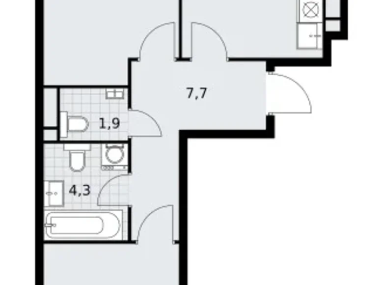 Appartement 2 chambres 55 m² Vnoukovo, Russie