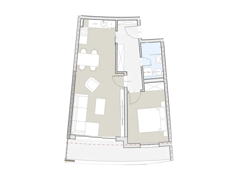 1 room apartment 61 m² Boreti, Montenegro
