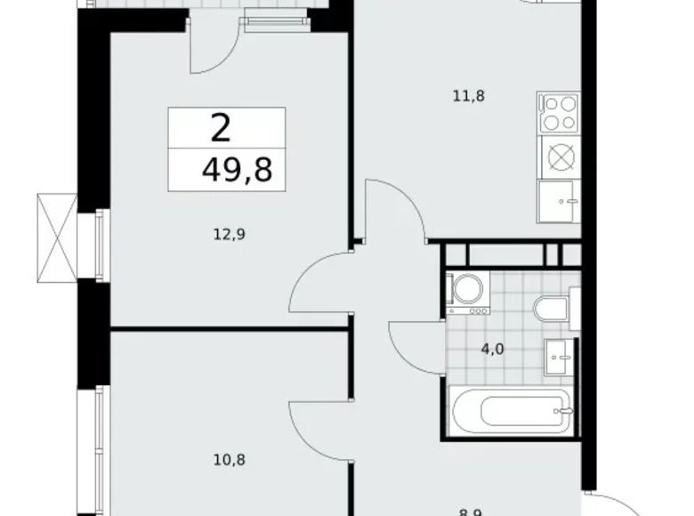 Квартира 2 комнаты 50 м² район Коммунарка, Россия