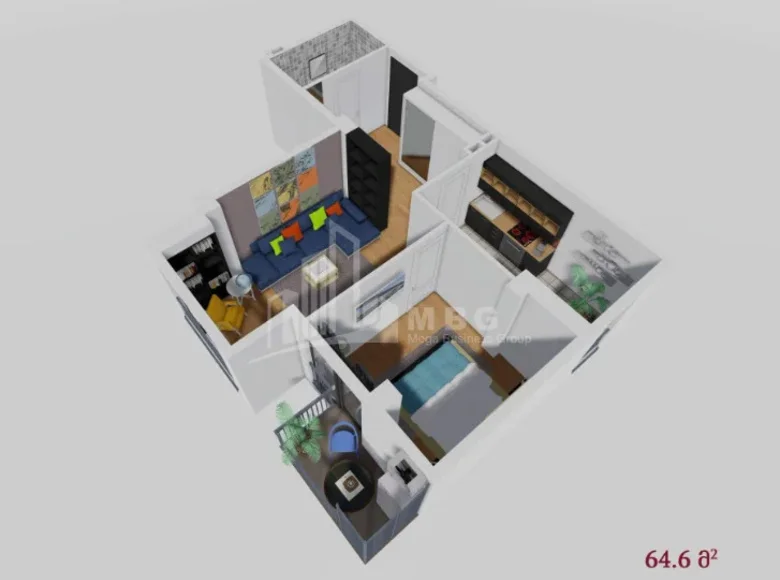 Appartement 2 chambres 65 m² Tbilissi, Géorgie