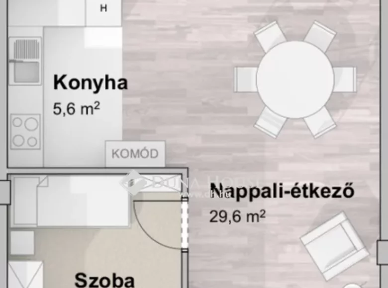 Apartment 1 bathroom 61 m² in Csongrád-Csanád, Hungary