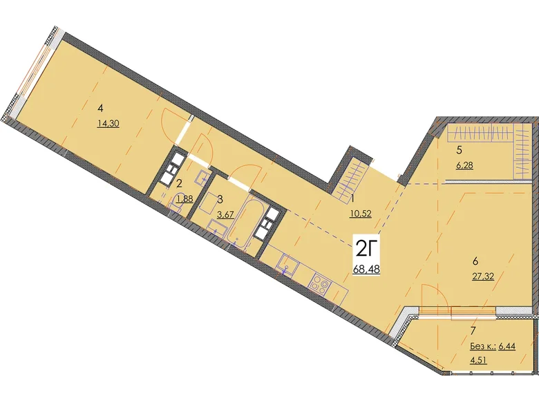 Wohnung 2 zimmer 68 m² Minsk, Belarus