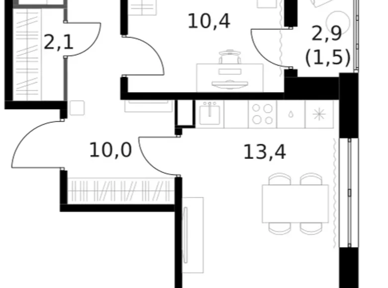 Appartement 3 chambres 68 m² Moscou, Russie
