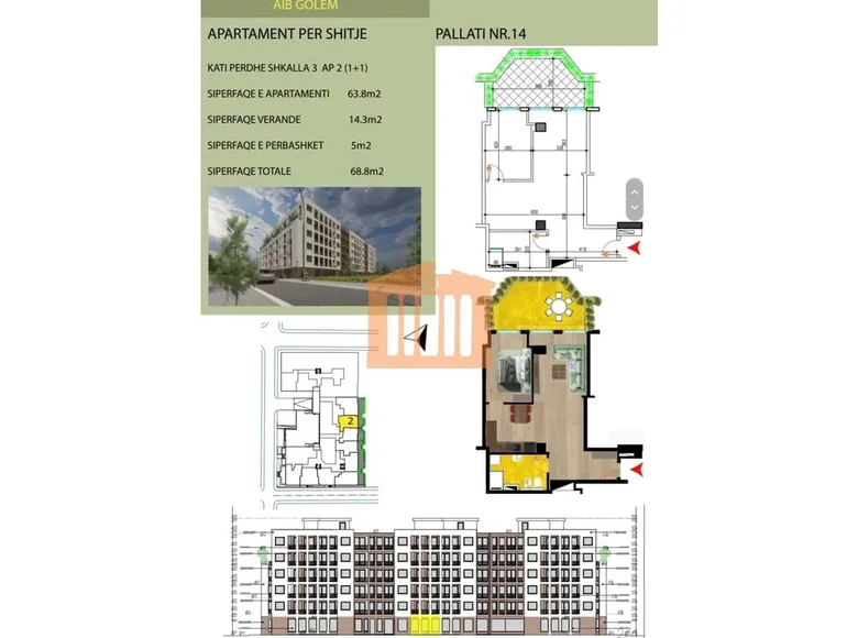 Квартира 2 комнаты 64 м² Дуррес, Албания