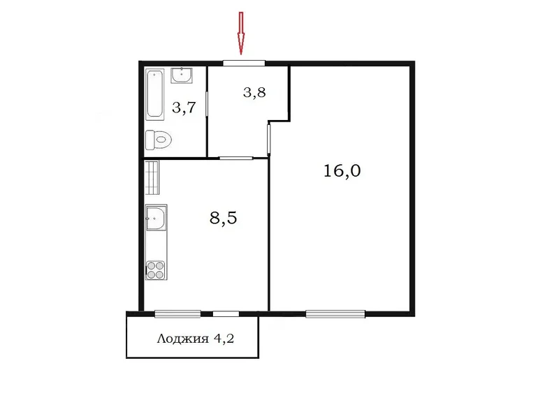 Квартира 1 комната 33 м² Санкт-Петербург, Россия