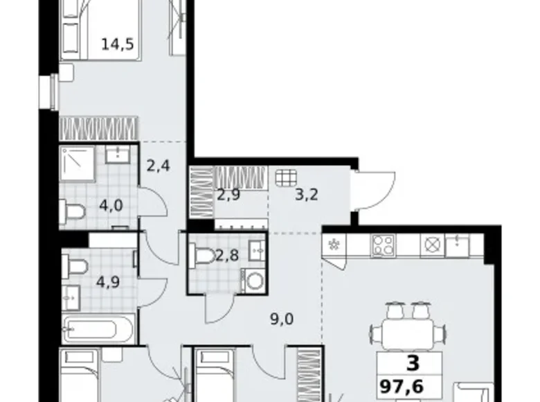 Wohnung 3 zimmer 98 m² Kommunarka, Russland