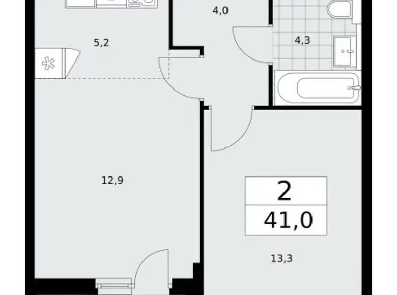 Wohnung 2 zimmer 41 m² Kommunarka, Russland